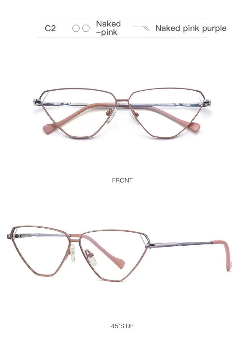 Women's Cat Eye Full Rim Alloy Prescription Glasses 3023 — view 16 | Rx Spectacle