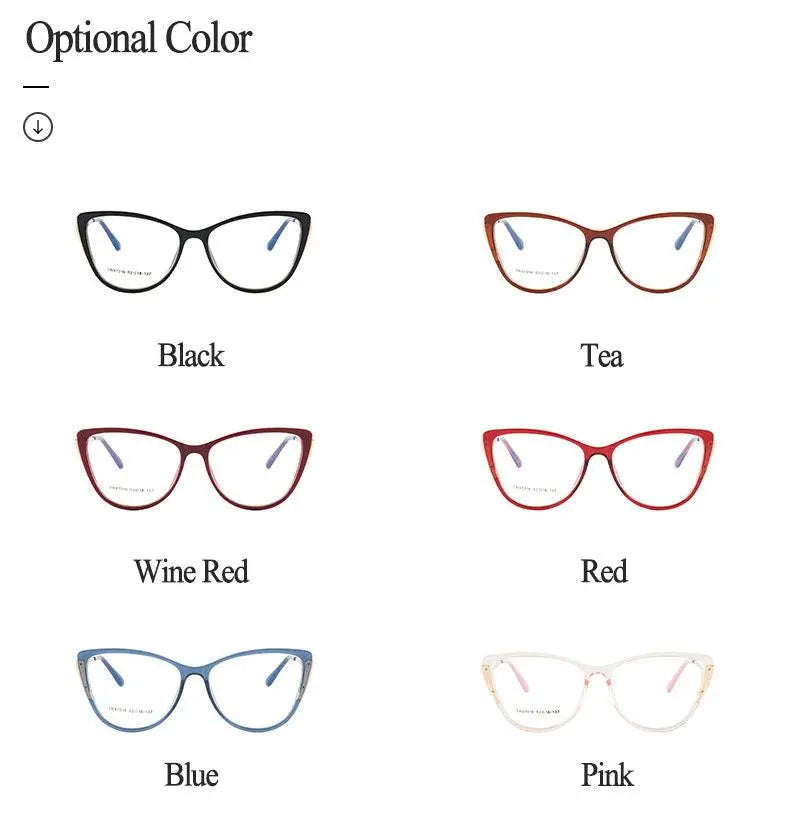 Women's Cat Eye Full Rim TR90 Prescription Glasses 7016 — view 14 | Rx Spectacle