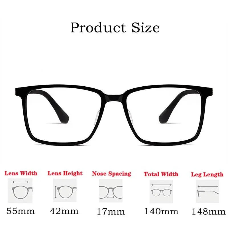 Men's Full Rim Titanium Prescription Glasses HT5022B — view 8 | Rx Spectacle