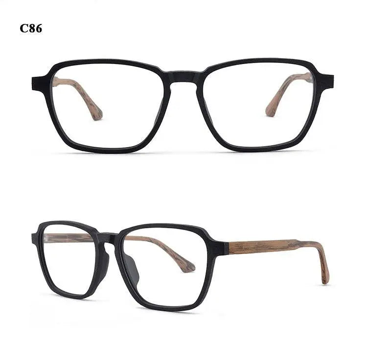 Men's Polygon Full Rim Wood Oversized Prescription Glasses 1694 — view 23 | Rx Spectacle