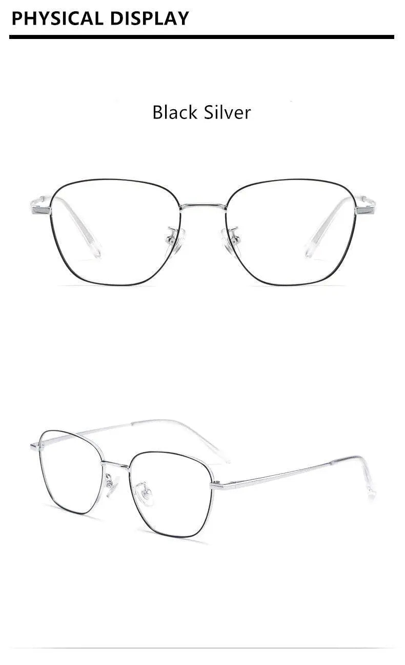 Unisex Polygon Full Rim Titanium Prescription Glasses 9026JY — view 13 | Rx Spectacle