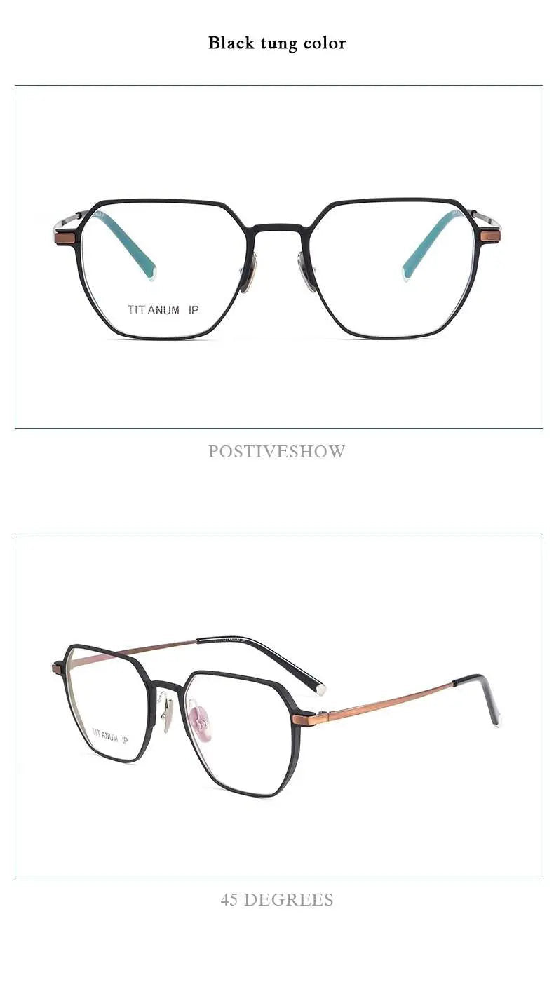 Unisex Full Rim Titanium Prescription Glasses 66004 — view 15 | Rx Spectacle