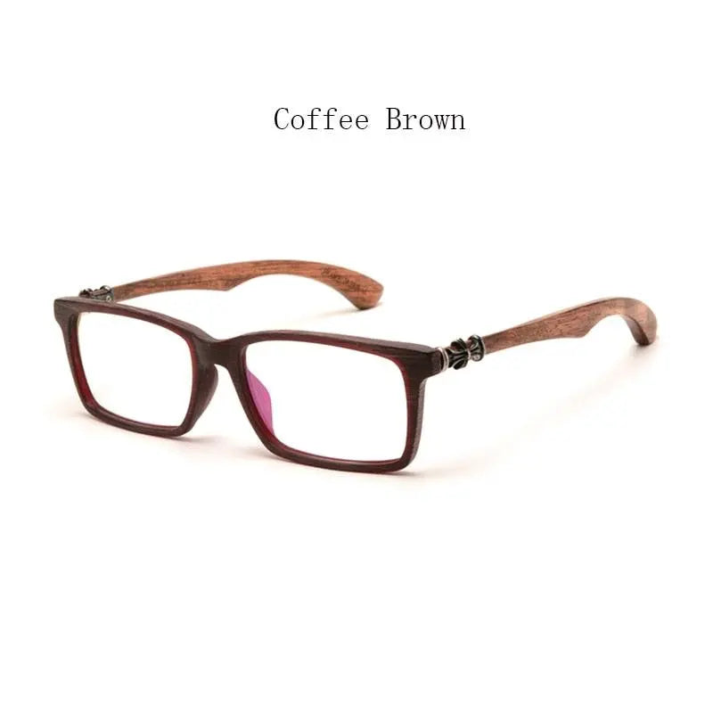 Men's Square Full Rim Wood Prescription Glasses 5601d — view 2 | Rx Spectacle