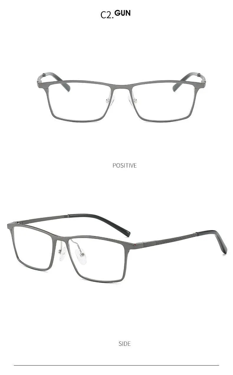 Men's Square Full Rim Alloy Prescription Glasses P6308 — view 12 | Rx Spectacle