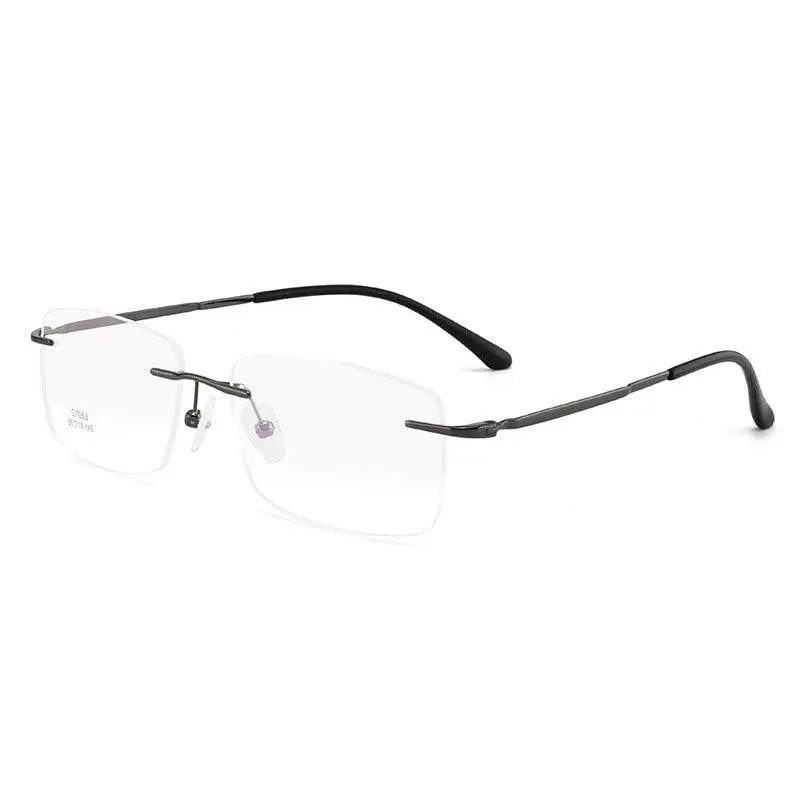 Men's Rimless Alloy Screwless Prescription Glasses 7053 — view 7 | Rx Spectacle