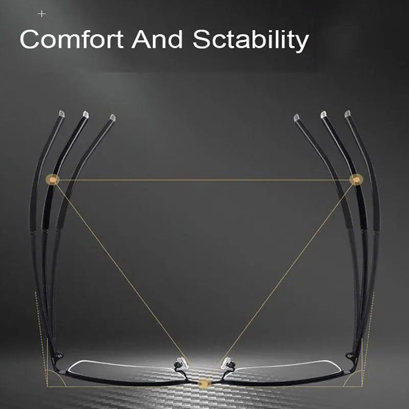 Men's Rectangular Semi-Rimless Alloy Prescription Glasses 3095 — view 4 | Rx Spectacle