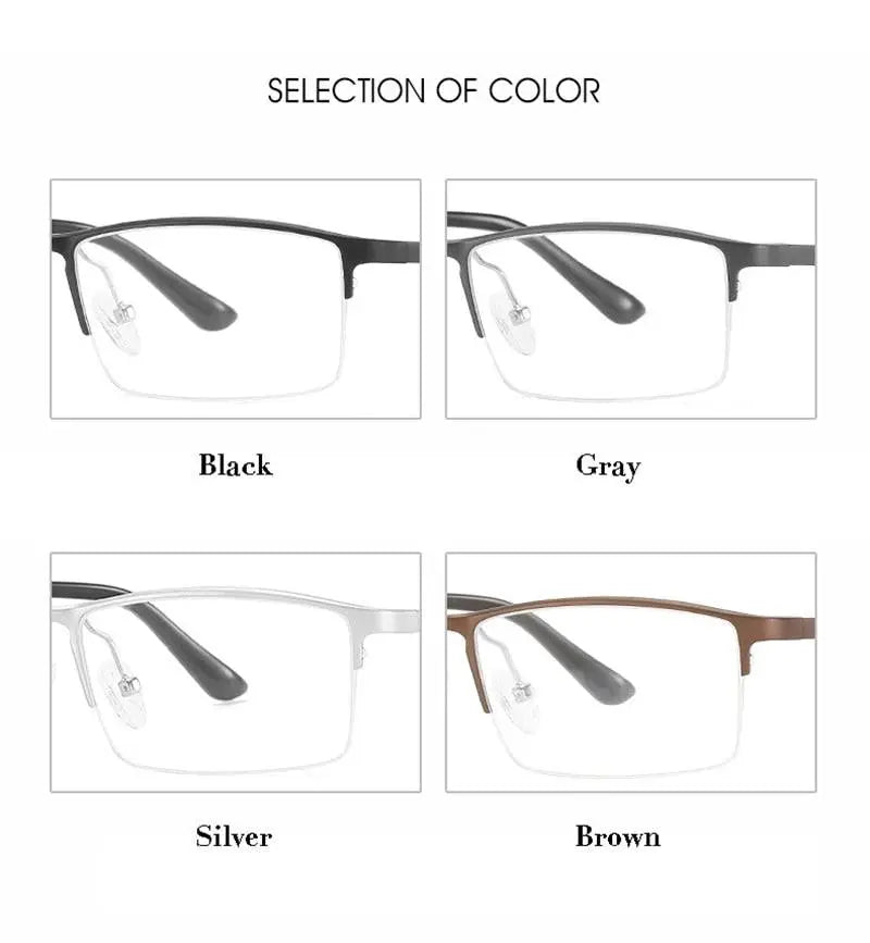 Unisex Rectangular Semi-Rimless Alloy Prescription Glasses 6263 — view 12 | Rx Spectacle
