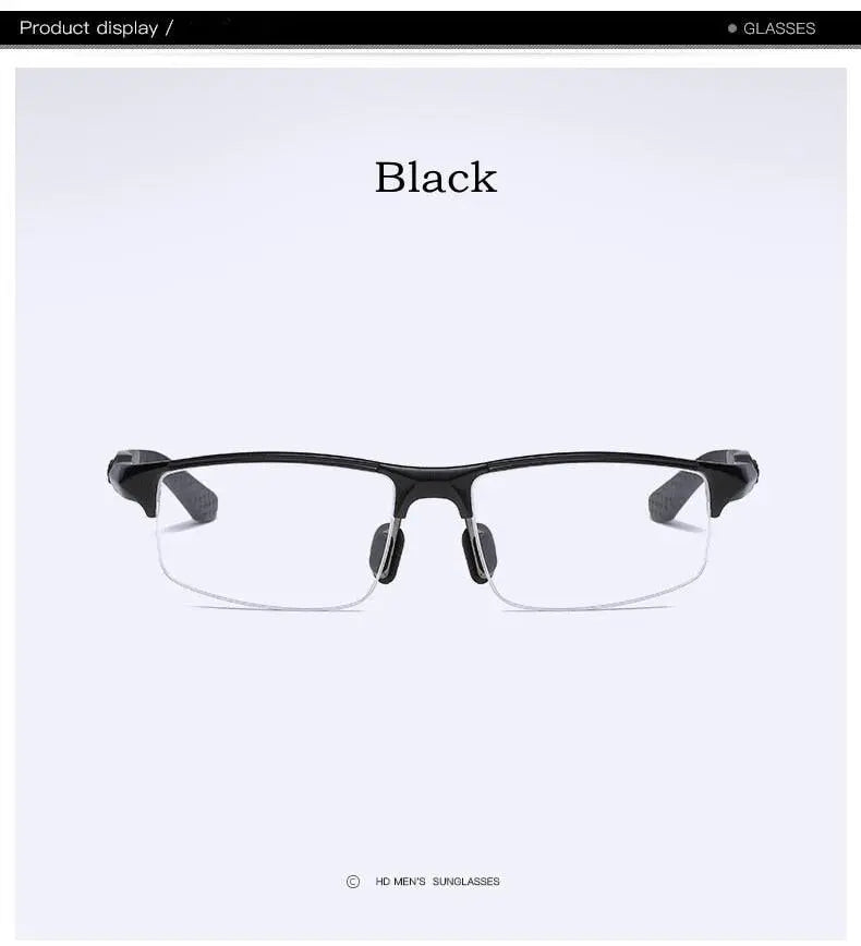 Men's Rectangular Semi-Rimless Aluminum Prescription Glasses Y3121 — view 11 | Rx Spectacle