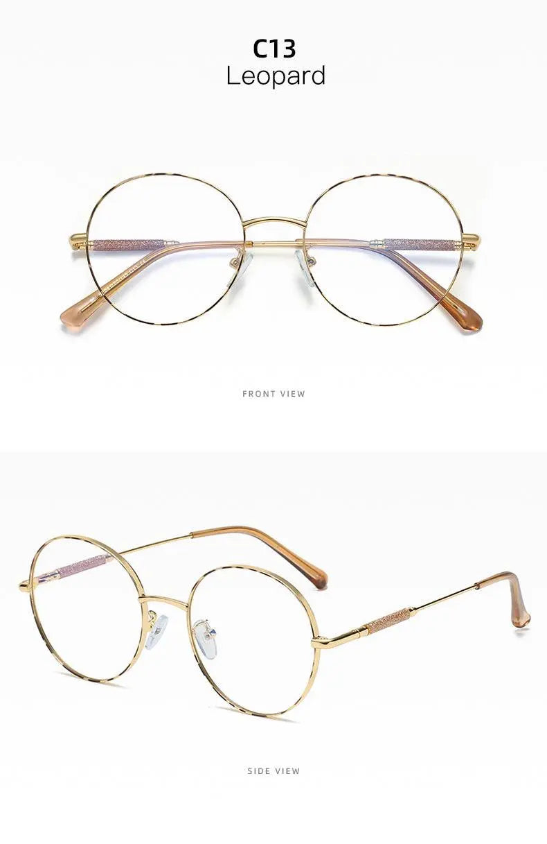 Women's Round Full Rim Alloy Prescription Glasses 95818 — view 17 | Rx Spectacle