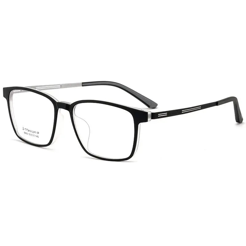 Men's Square Full Rim Titanium Prescription Glasses 8906 — view 1 | Rx Spectacle
