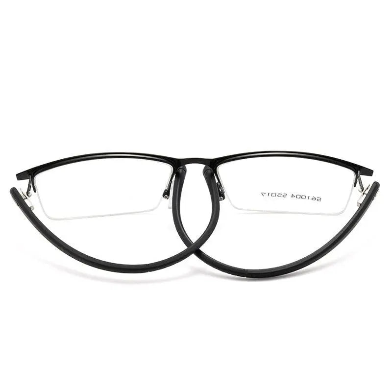 Men's Half Rim Alloy Prescription Glasses S61004 — view 3 | Rx Spectacle