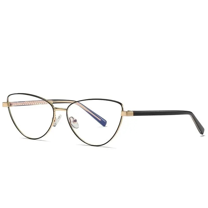 Women's Cat Eye Full Rim Alloy Prescription Glasses 3006 — view 12 | Rx Spectacle