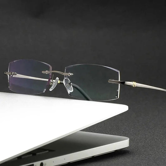 Unisex Rimless Titanium Prescription Glasses 58127 — view 1 | Rx Spectacle