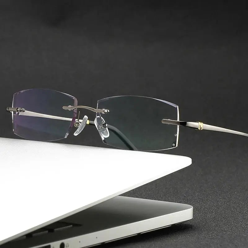 Unisex Rimless Titanium Prescription Glasses 58127 — view 2 | Rx Spectacle