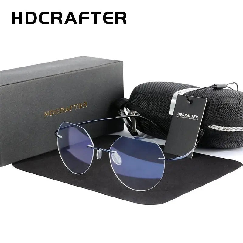 Unisex Polygon Rimless Titanium Prescription Glasses 6001-6002 — view 2 | Rx Spectacle