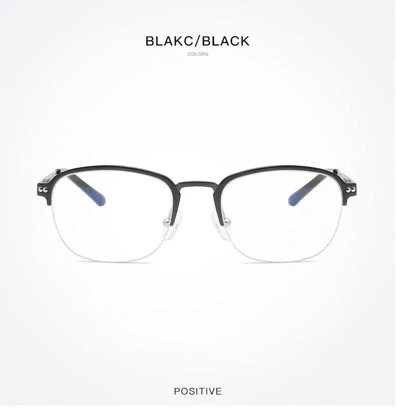 Unisex Square Semi-Rimless Titanium Prescription Glasses 6097 — view 19 | Rx Spectacle