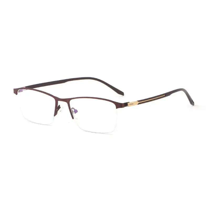 Men's Browline Semi-Rimless Alloy Prescription Glasses 98334 — view 3 | Rx Spectacle