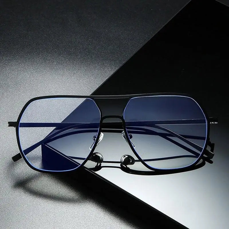 Unisex Polygon Full Rim Alloy Double Bridge Prescription Glasses 60803 — view 1 | Rx Spectacle