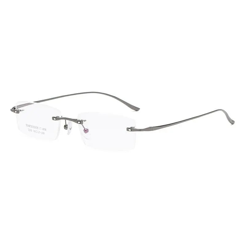Unisex Square Rimless Titanium Prescription Glasses 2230 — view 8 | Rx Spectacle