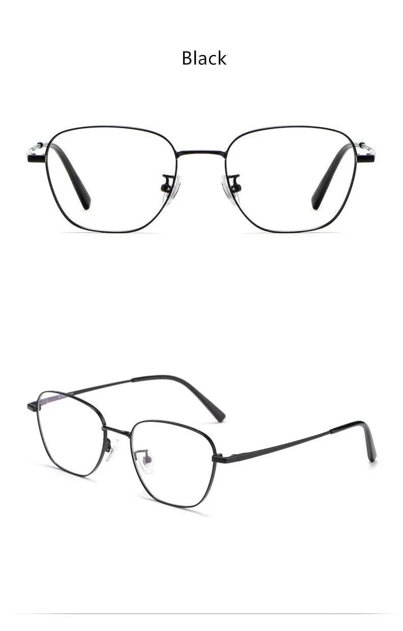 Unisex Polygon Full Rim Titanium Prescription Glasses 9026JY — view 14 | Rx Spectacle