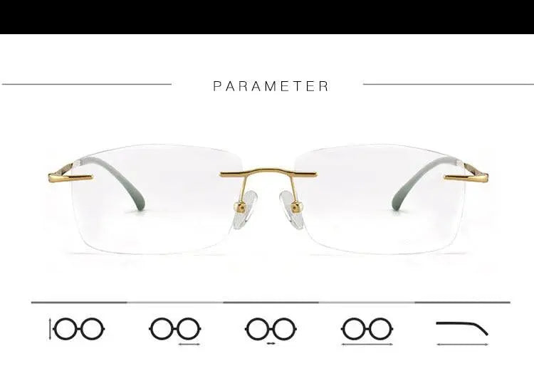 Men's Rimless Alloy Screwless Prescription Glasses 7053 — view 12 | Rx Spectacle