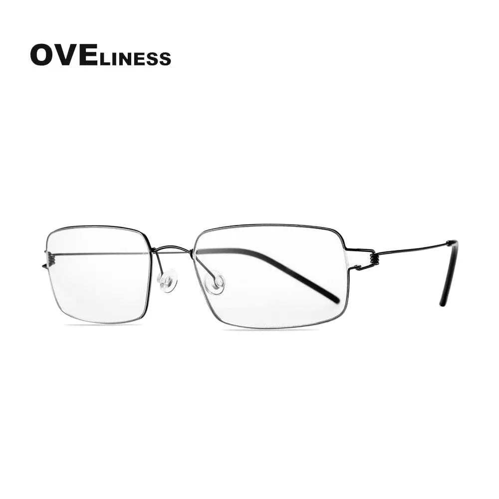 Unisex Square Full Rim Titanium Screwless Prescription Glasses — view 2 | Rx Spectacle