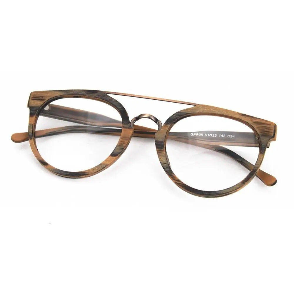 Unisex Round Full Rim Acetate Double Bridge Prescription Glasses Spr09 — view 7 | Rx Spectacle