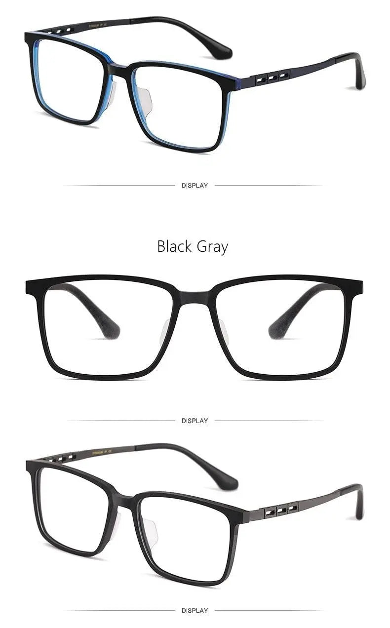 Men's Full Rim Titanium Prescription Glasses HT5022B — view 14 | Rx Spectacle
