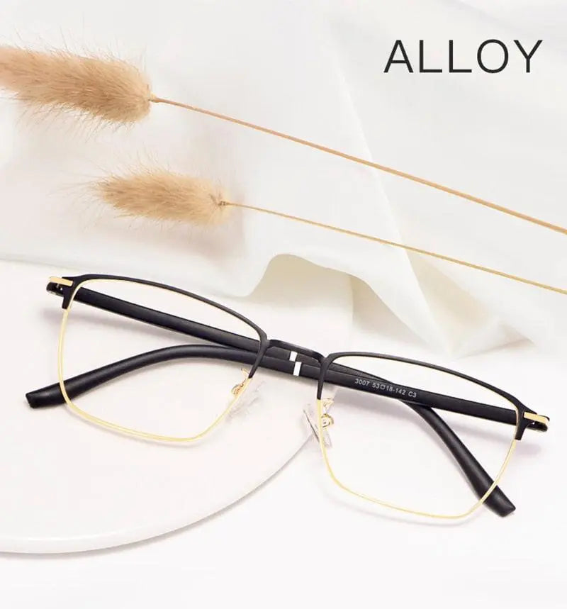 Unisex Square Full Rim Alloy Prescription Glasses 3007 — view 2 | Rx Spectacle