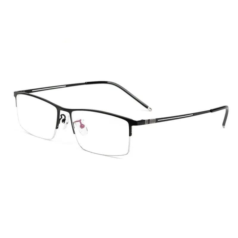 Men's Square Semi-Rimless Titanium Prescription Glasses Ej8606 — view 3 | Rx Spectacle