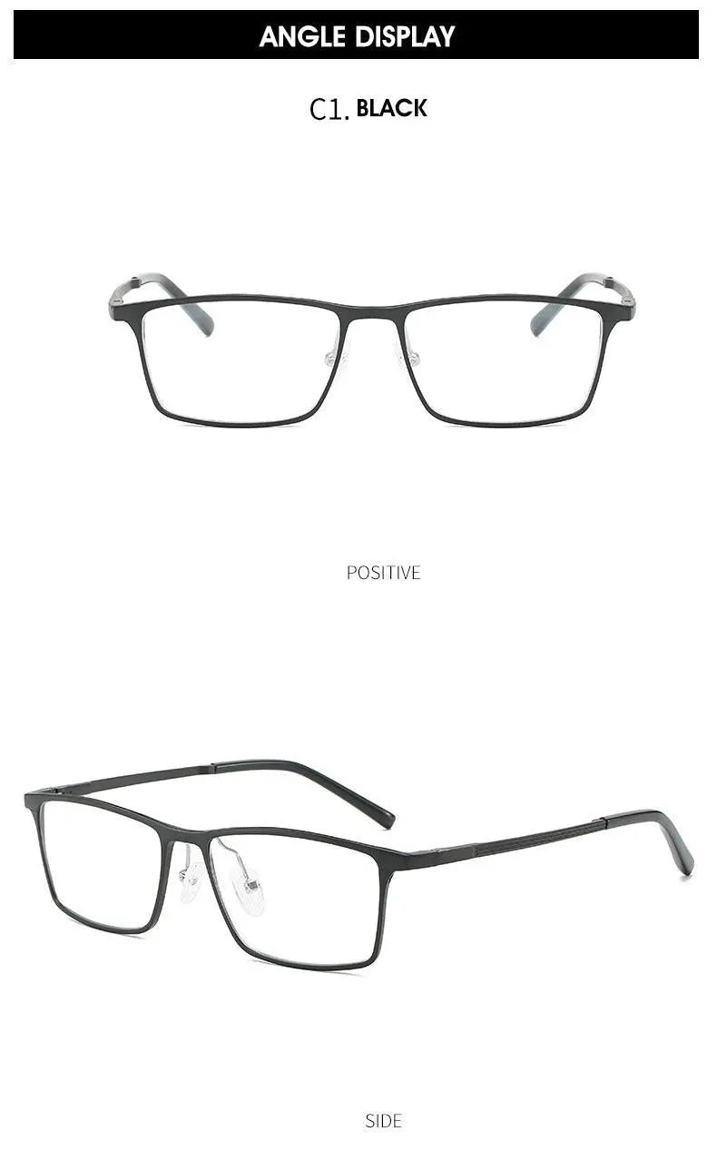 Men's Square Full Rim Alloy Prescription Glasses P6308 — view 11 | Rx Spectacle