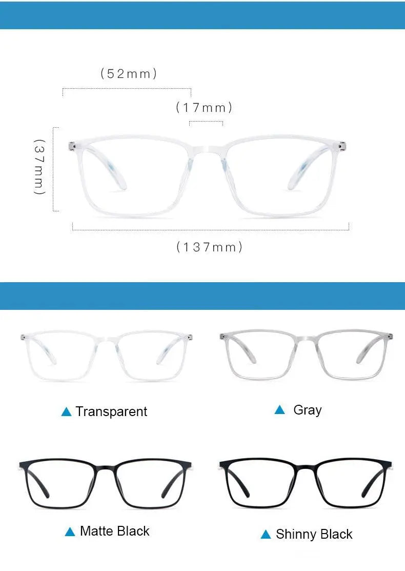 Unisex Square Full Rim TR90 Prescription Glasses 6633 — view 15 | Rx Spectacle