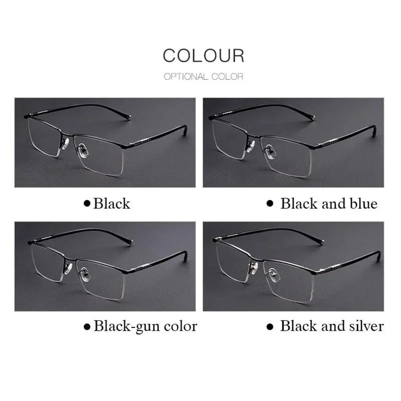 Men's Semi-Rimless Titanium Prescription Glasses P9861 — view 4 | Rx Spectacle