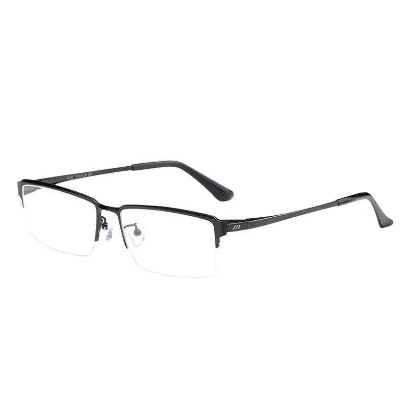 Men's Square Semi-Rimless Alloy Prescription Glasses 119 — view 4 | Rx Spectacle