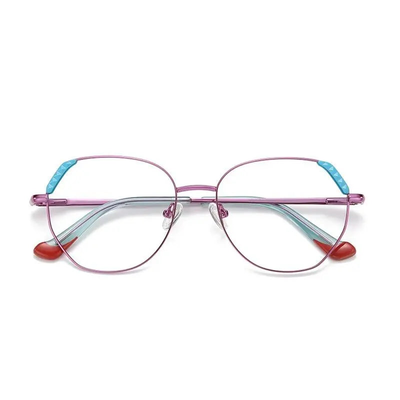 Women's Cat Eye Full Rim Alloy Prescription Glasses 3015 — view 9 | Rx Spectacle