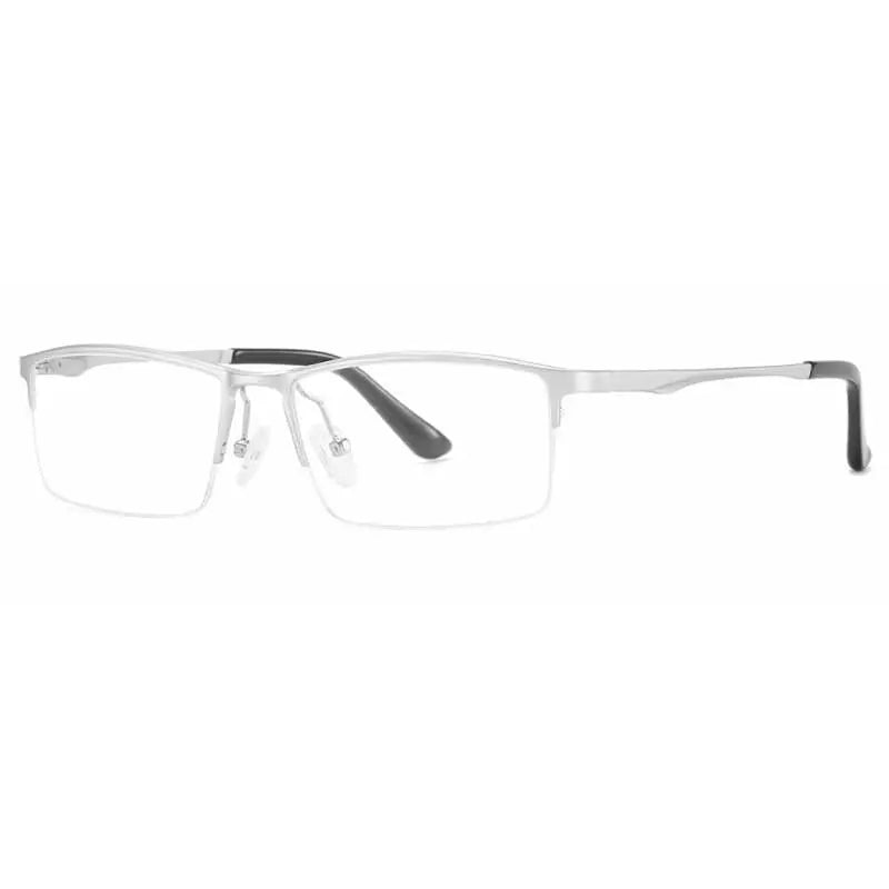Unisex Rectangular Semi-Rimless Alloy Prescription Glasses 6263 — view 5 | Rx Spectacle