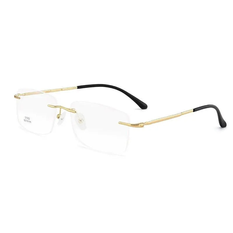 Men's Rimless Alloy Screwless Prescription Glasses 7053 — view 3 | Rx Spectacle