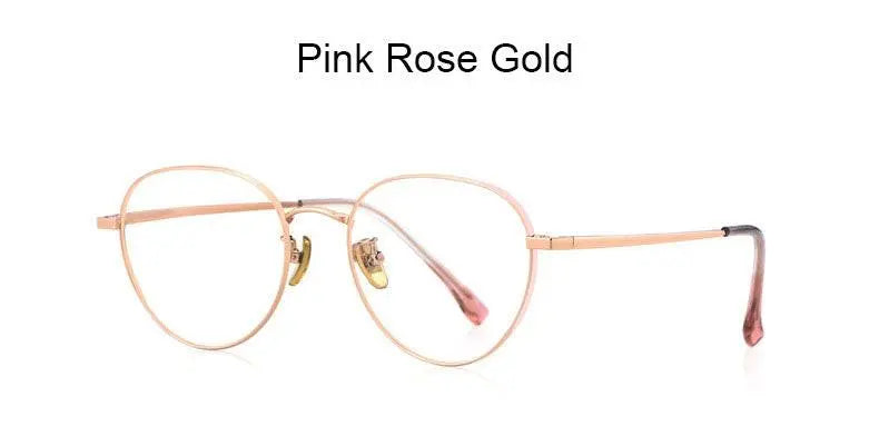 Women's Round Full Rim Titanium Prescription Glasses T3927 — view 12 | Rx Spectacle