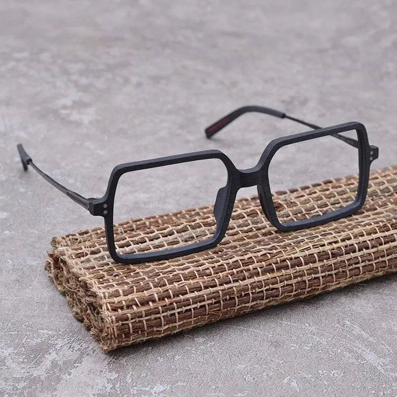 Unisex Square Full Rim Wood Oversized Prescription Glasses Ft8890 — view 8 | Rx Spectacle