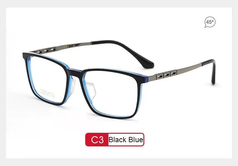 Men's Square Full Rim Titanium Prescription Glasses 5020 — view 12 | Rx Spectacle