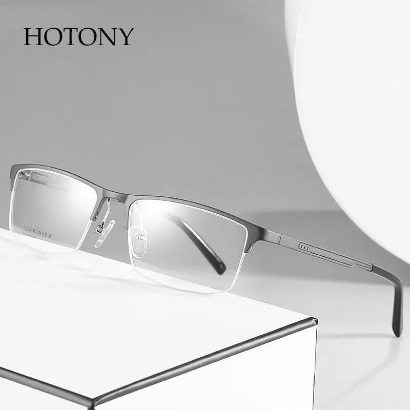 Unisex Square Semi-Rimless Alloy Prescription Glasses CX6342 — view 2 | Rx Spectacle
