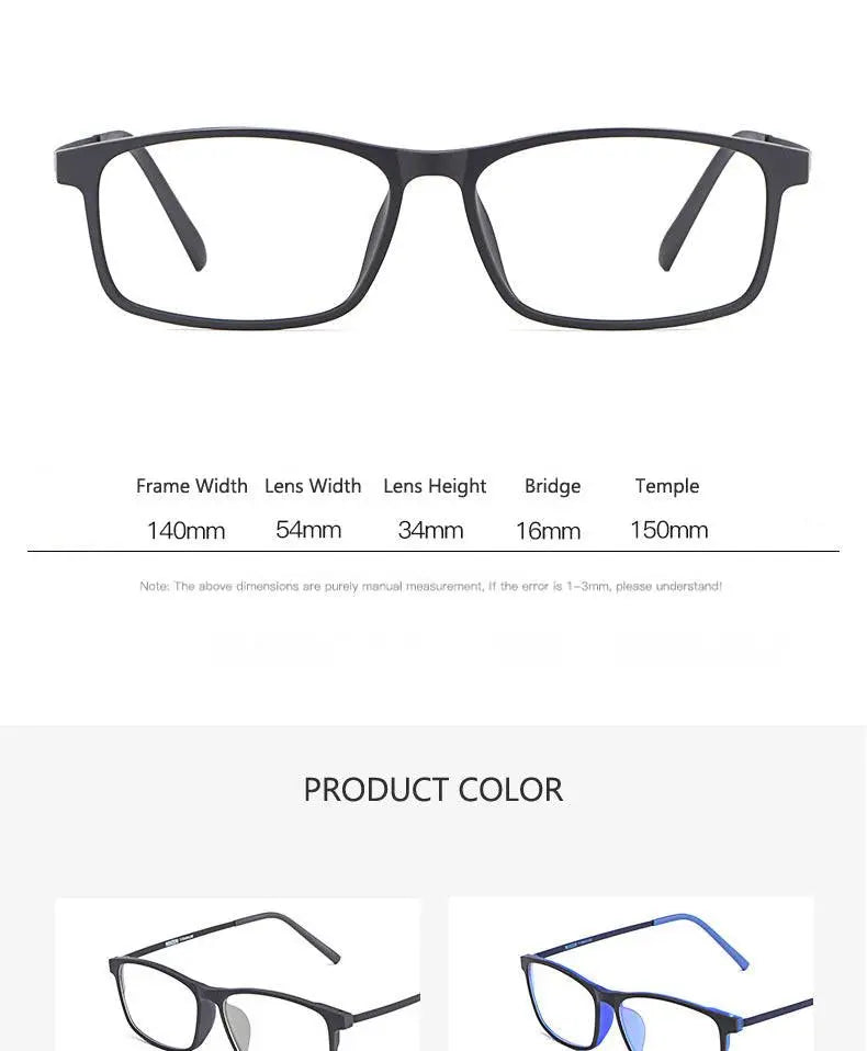 Unisex Square Full Rim Titanium Prescription Glasses Ol20p99 — view 10 | Rx Spectacle