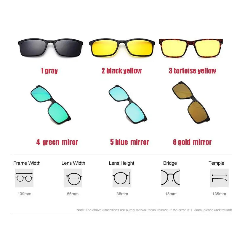 Unisex Square Full Rim Titanium Clip-On Prescription Glasses 1641 — view 27 | Rx Spectacle