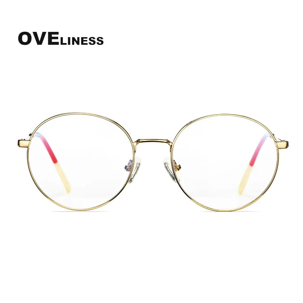 Women's Round Full Rim Titanium Prescription Glasses 68081 — view 4 | Rx Spectacle