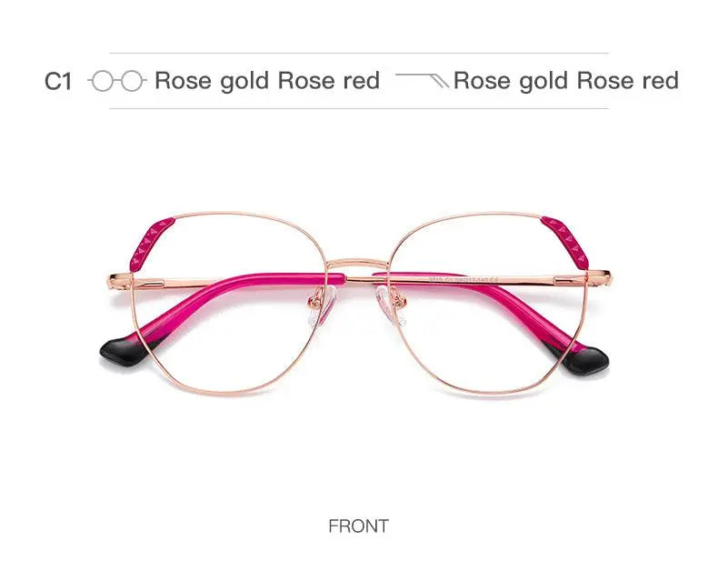 Women's Cat Eye Full Rim Alloy Prescription Glasses 3015 — view 12 | Rx Spectacle