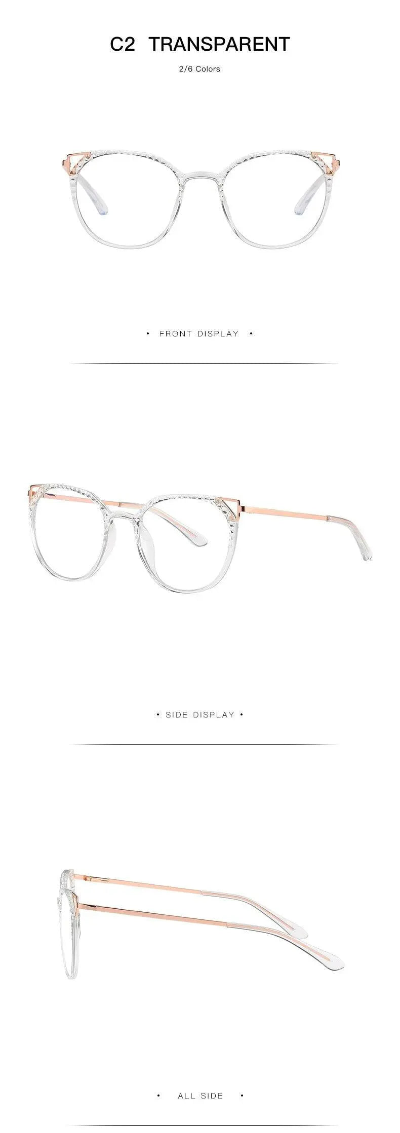 Women's Round Full Rim TR90 Prescription Glasses 2054 — view 18 | Rx Spectacle