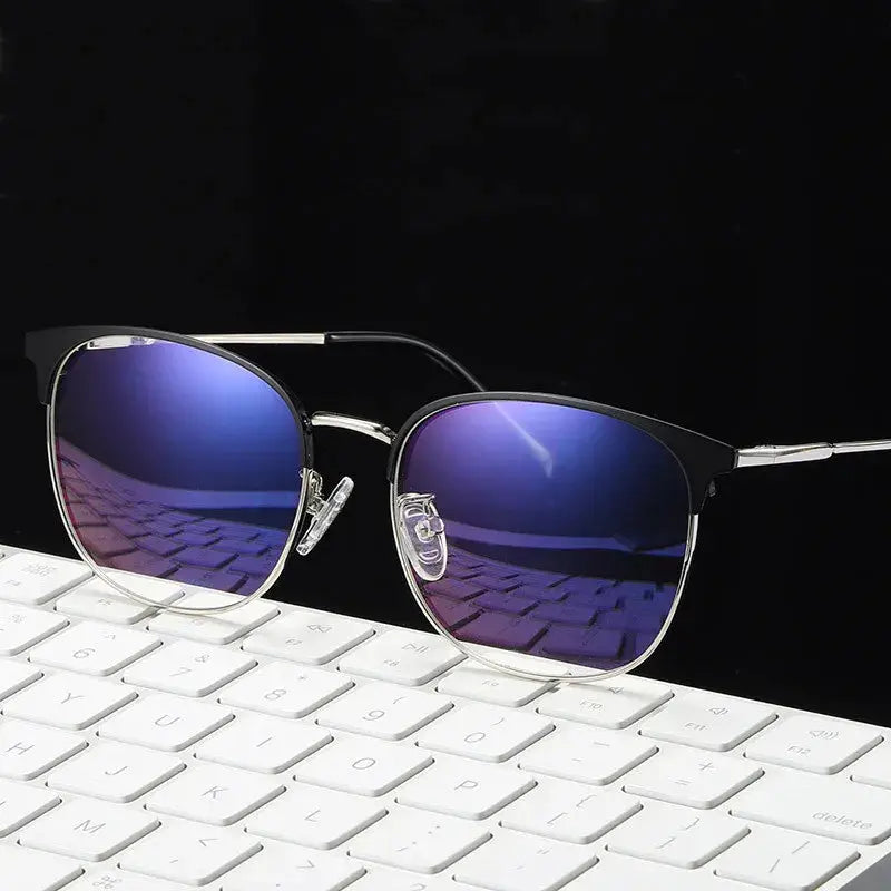 Unisex Browline Full Rim Acetate Prescription Glasses 9123 — view 3 | Rx Spectacle