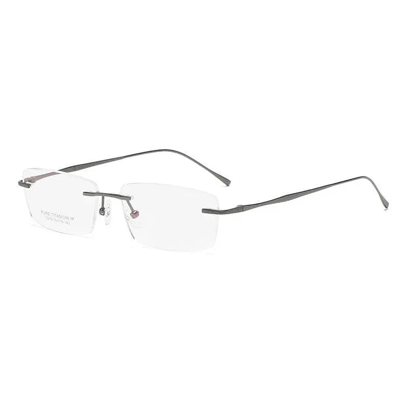Unisex Rimless Titanium Prescription Glasses 3018 — view 9 | Rx Spectacle