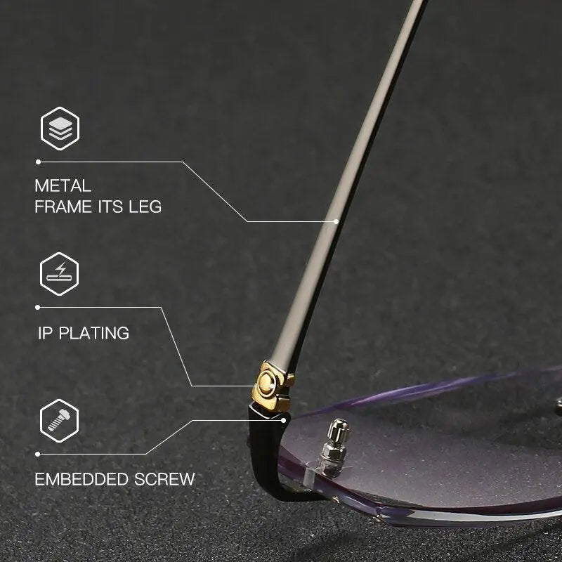 Unisex Rimless Titanium Prescription Glasses 58127 — view 3 | Rx Spectacle
