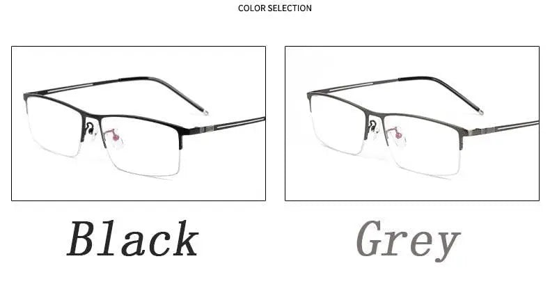 Men's Square Semi-Rimless Titanium Prescription Glasses Ej8606 — view 11 | Rx Spectacle